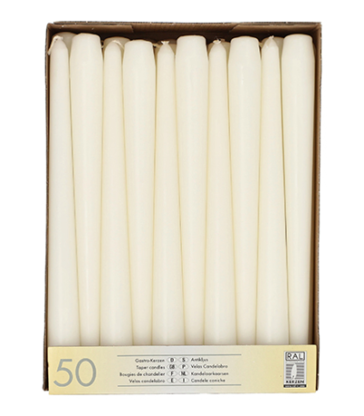 Product foto van Kandelaarkaarsen wit set van 50 2