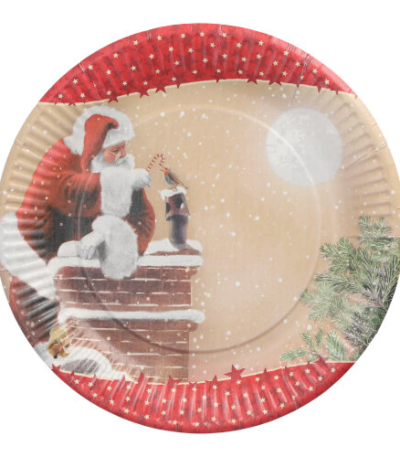 Product foto van Karton Borden rond 23 cm set van 10 Dans la Cheminee