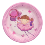 Product foto van Karton Borden rond 23cm set van 10 Little Dancer