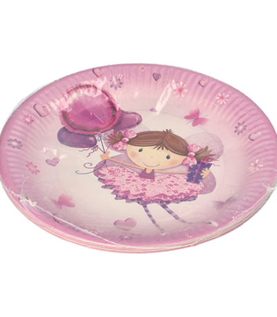 Product foto van Karton Borden rond 23cm set van 10 Little Dancer