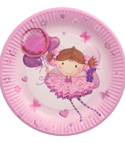 Product foto van Karton Borden rond 23cm set van 10 Little Dancer