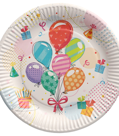 Product foto van Karton Borden rond 23cm set van 50 Fete