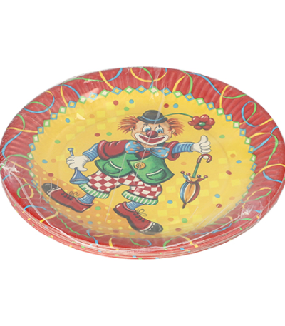 Product foto van Karton Borden rond Clown set van 10