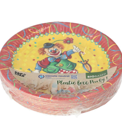 Product foto van Karton Borden rond Clown set van 50