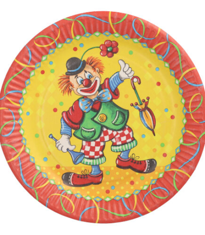 Product foto van Karton Borden rond Clown set van 50