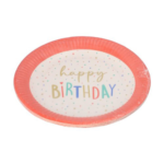 Product foto van Karton Borden rond Happy Birthday set van 10 23cm