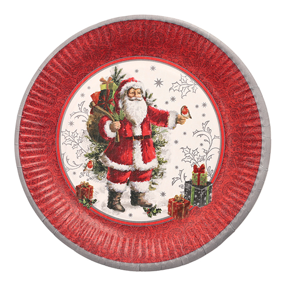 Product foto van Karton Borden rond HoHoHo set van 10