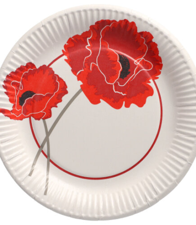 Product foto van Karton Borden rond Poppy 10 stuks