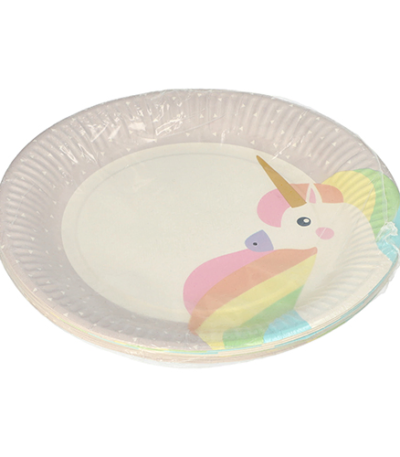Product foto van Karton Borden rond Unicrn set van 10 23cm