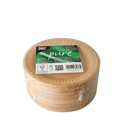 Product foto van Karton Borden rond bruin set van 100