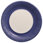 Product foto van Karton Borden rond donkerblauw set van 20