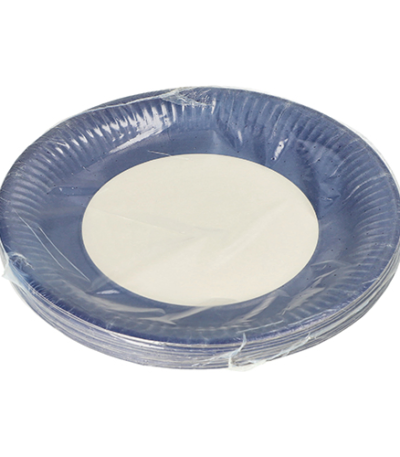 Product foto van Karton Borden rond donkerblauw set van 20