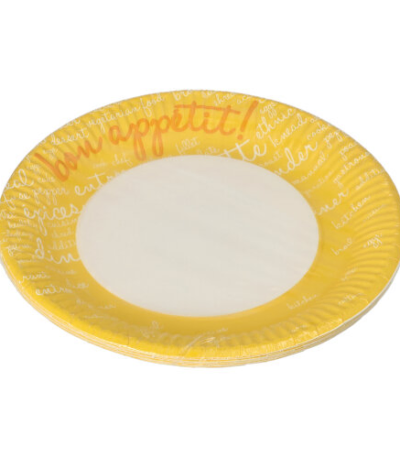 Product foto van Karton Borden rond geel set van 10 Table Pleasures