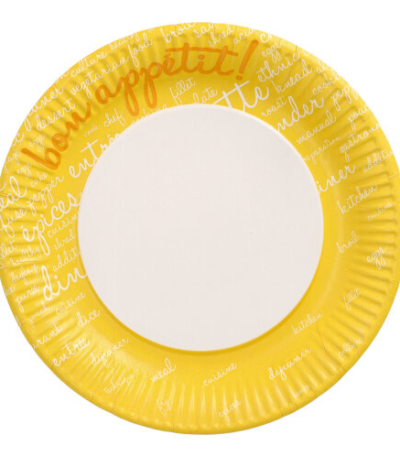 Product foto van Karton Borden rond geel set van 10 Table Pleasures