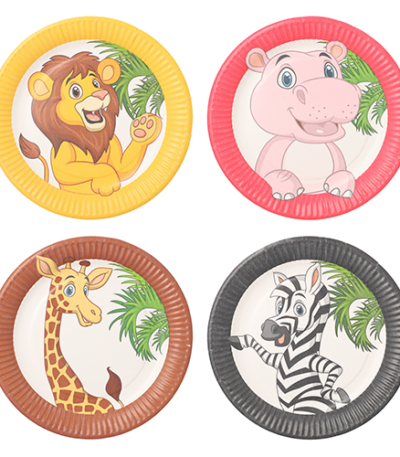 Product foto van Karton Borden rond mixed set van 10 Jungle