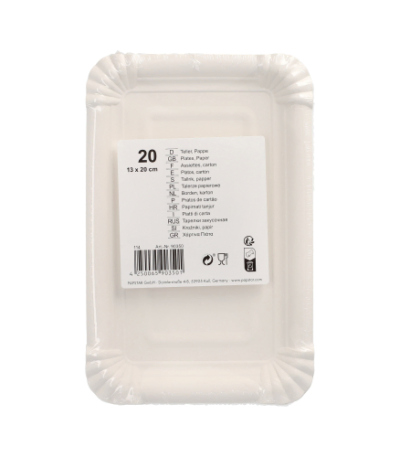 Product foto van Karton Borden wit hoekig 20 stuks