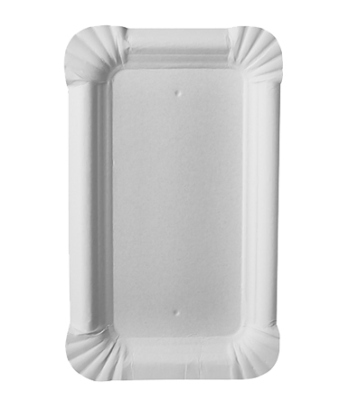 Product foto van Karton Borden wit hoekig set van 250 9cm x 15cm