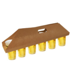 Product foto van Karton Draagtray bruin voor 6 bekers 12cm x 9
