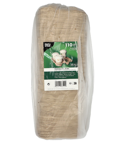 Product foto van Karton Draagtray natuur voor 4 bekers set van 110 To Go