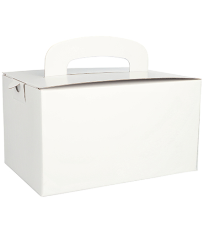 Product foto van Karton Lunchboxen wit met handvaten 20-delig