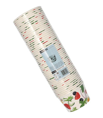 Product foto van Karton Saladeschalen To Go 600ml wit set van 50