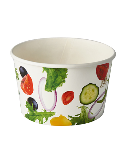 Product foto van Karton Saladeschalen To Go 600ml wit set van 50