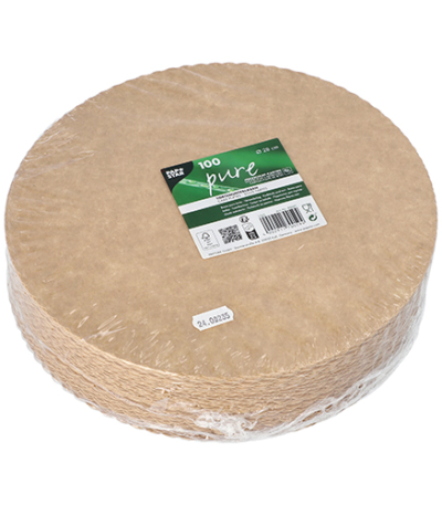Product foto van Karton Taartranden rond bruin set van 100