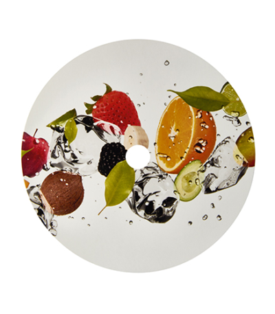 Product foto van Karton bekerafdekplaatjes rond 10cm Fruits set van 100