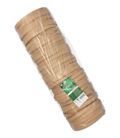 Product foto van Karton deksels saladeschaal bruin set van 50 18.4cm