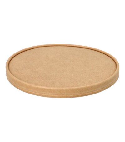 Product foto van Karton deksels saladeschaal bruin set van 50 18.4cm
