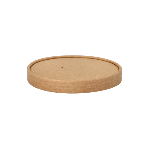 Product foto van Karton deksels soepbeker bruin set van 25