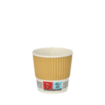 Product foto van Karton drinkbekers Ripple Wall 100ml wit set van 25