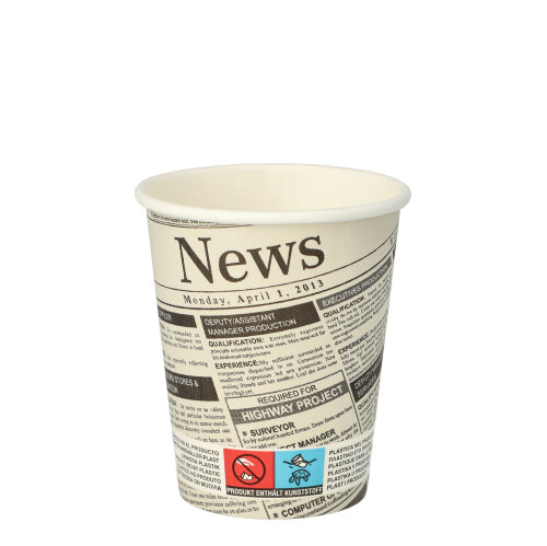 Product foto van Karton drinkbekers "To Go" 200ml "Newsprint"
