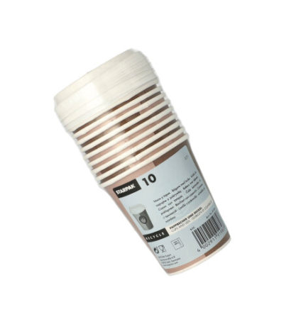 Product foto van Karton drinkbekers met deksels To Go 200ml wit set van 10