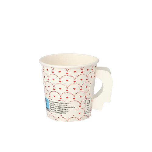 Product foto van Karton drinkbekers met handgreep wit set van 25 100ml
