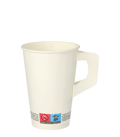 Product foto van Karton drinkbekers met handgreep wit set van 80 200ml