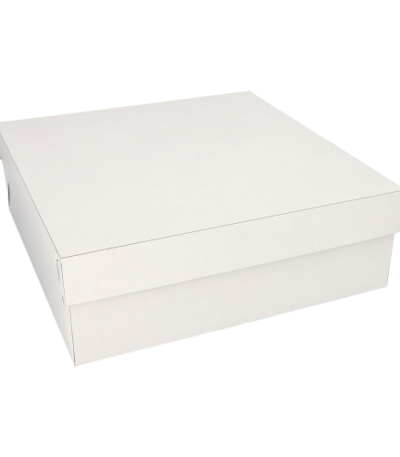 Product foto van Karton gebaksdozen wit set van 10 30x30x10cm