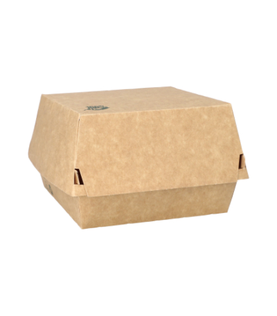 Product foto van Karton hamburgerbakjes bruin groot set van 80 100% Fair