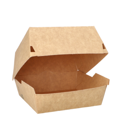 Product foto van Karton hamburgerbakjes bruin groot set van 80 100% Fair