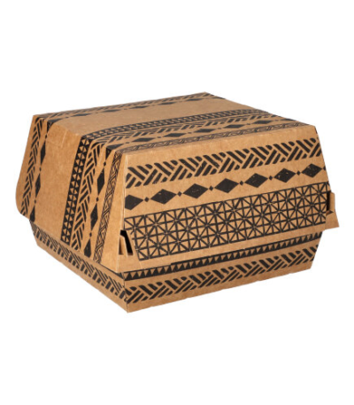 Product foto van Karton hamburgerboxen bruin groot set van 320 Maori