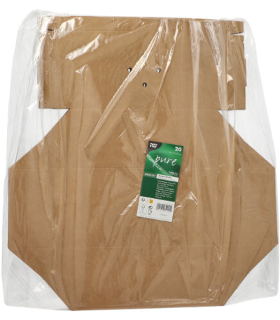 Product foto van Karton hamburgerboxen bruin vouwbaar groot set van 20