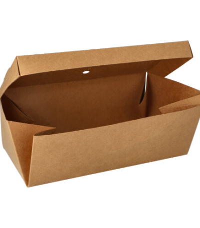 Product foto van Karton hamburgerboxen bruin vouwbaar groot set van 20