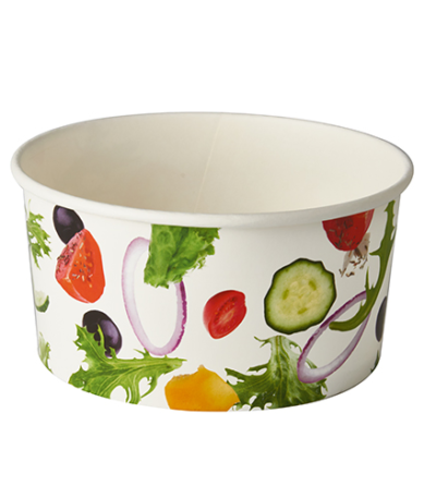 Product foto van Karton saladeschalen To Go 1l wit set van 45