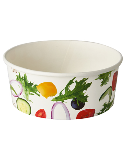 Product foto van Karton saladeschalen To Go 750ml wit set van 45
