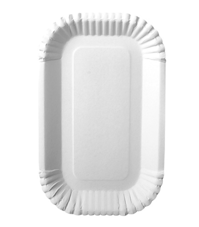 Product foto van Karton schalen wit hoekig set van 100 15x23x2cm