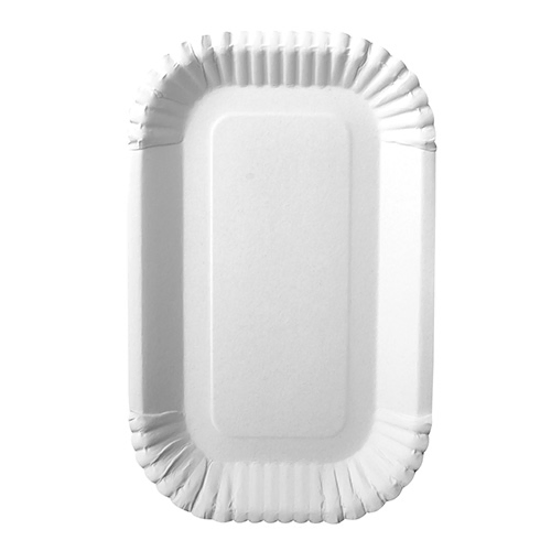 Product foto van Karton schalen wit hoekig set van 100 15x23x2cm