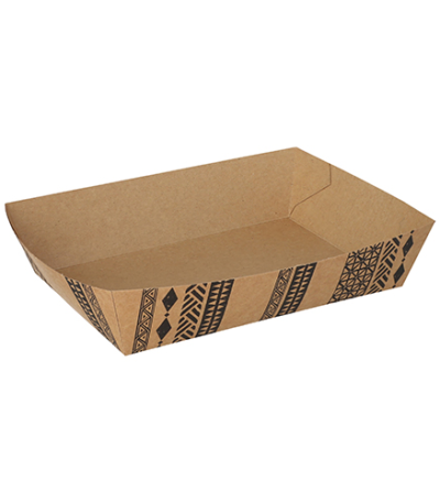 Product foto van Karton snackbakjes bruin extra large set van 400 Maori