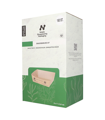Product foto van Karton snackbakjes bruin set van 160 Notpla