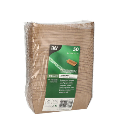 Product foto van Karton snackbakjes bruin set van 50