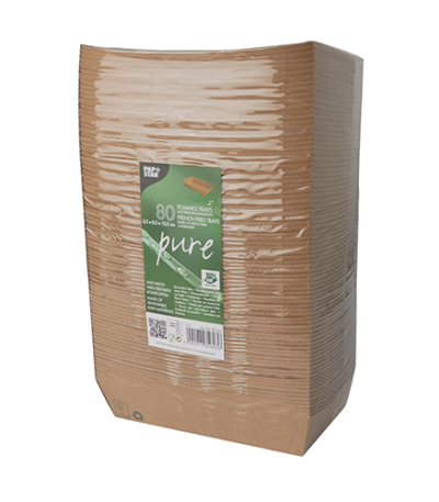 Product foto van Karton snackbakjes bruin set van 80 groot 300ml